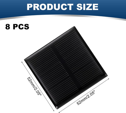 MECCANIXITY 8PCS 1.5V 0.09W 0.06A Mini Solar Panels for Solar Power, Small Solar Photovoltaic Cells Charge DIY Electric Toy Materials Solar System Kits, 1.18" x 1.18"