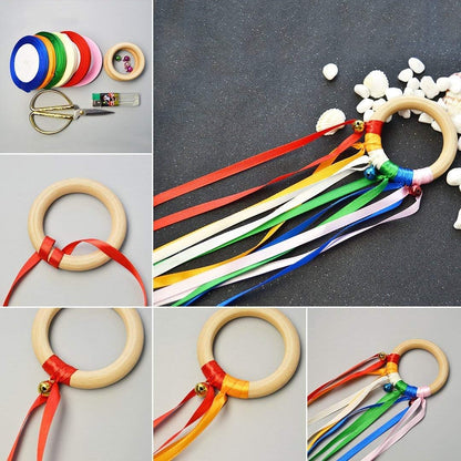 Onwon 10 Pieces Wooden Rings Natural Wood Rings Without Paint Smooth Unfinished Wood Circles for Craft DIY Baby Teething Ring Pendant Connectors Jewelry Making (70mm)