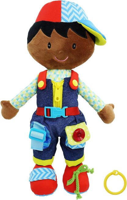 June Garden 16" Dressy Friends Bunnie - Educational Stuffed Plush Doll for Kids and Toddlers 2 Years and Up - Montessori Soft Toy Doll