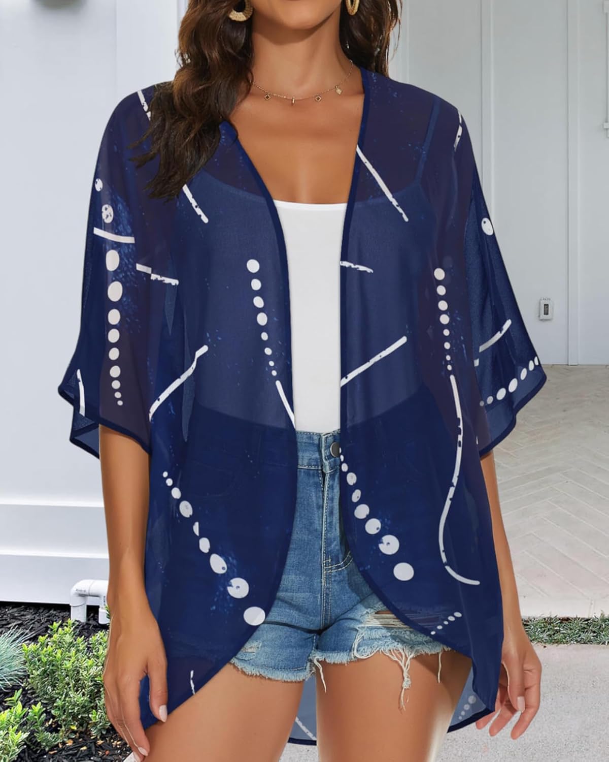 Womens Kimono Cardigans Beach Cover ups Swimwear Puff Sleeve Loose Casual Summer Tops 2026