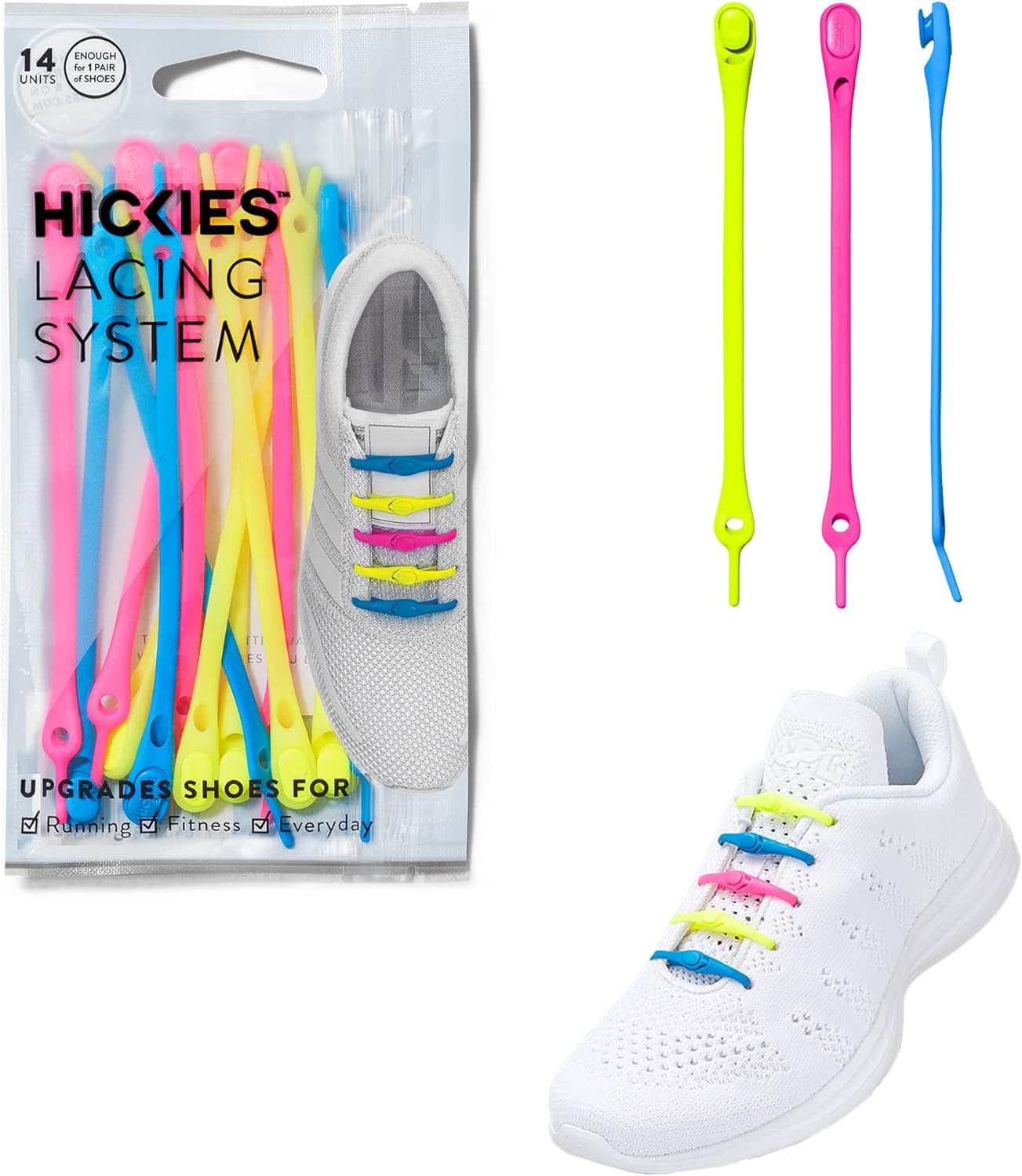 HICKIES No Tie Shoelaces – Elastic, Waterproof, Unisex Shoelaces for Adults, One Size Fits All for Sneakers & Running Shoes