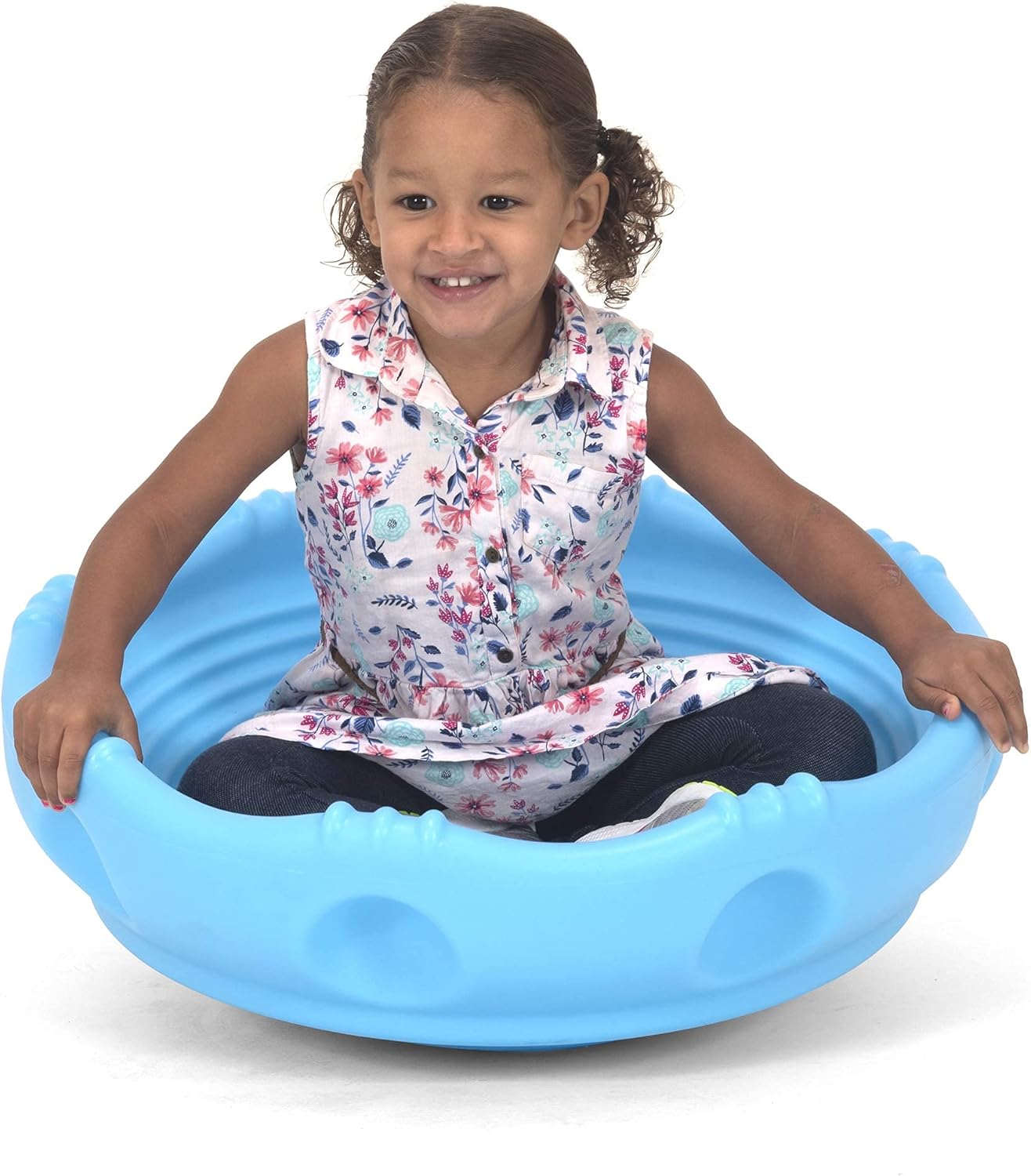 Simplay3 Two Sided Rock Around Wobble Disk and Climbing Dome for Toddlers and Kids - Rocking and Climbing - Indoor/Outdoor - Yellow/Green, Made in USA (1 Pack)