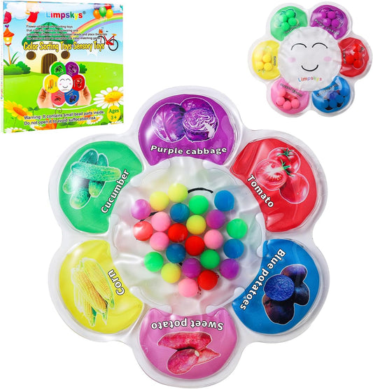 Limpskys Sorting Toys, Color Sorting Sensory Toys, Sensory Toys for Toddlers, Autism Toys for Toddlers 3-4, Quiet Fidget Toys,Color Matching Game (Multicolor-Fruit)