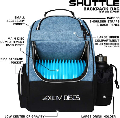 Axiom Discs Shuttle Disc Golf Backpack Bag (Choose Your Style and Color)