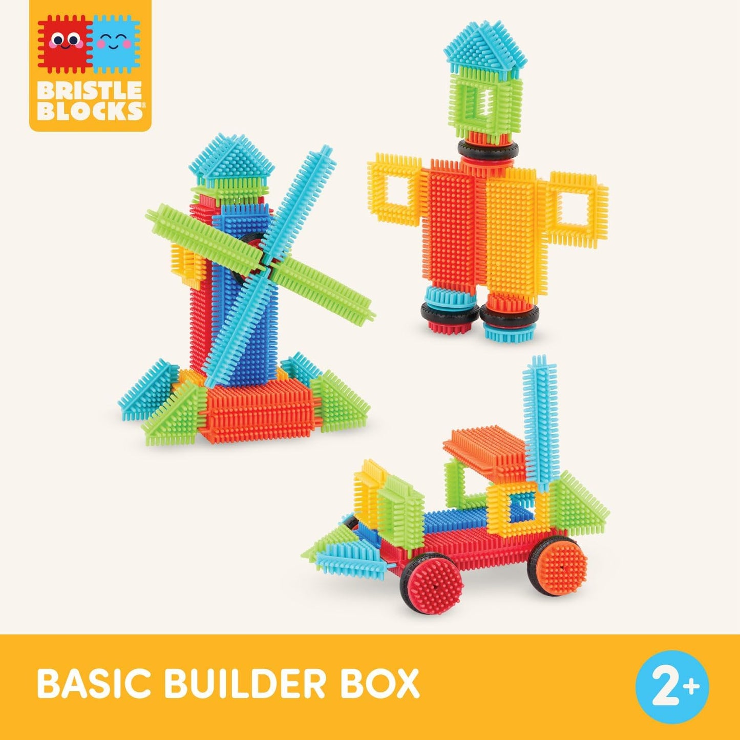 Battat – Bristle Blocks – STEM Interlocking Building Blocks – 112 Pieces Playset – Developmental Toys for Toddlers & Kid – Basic Builder Set – 2+ Years