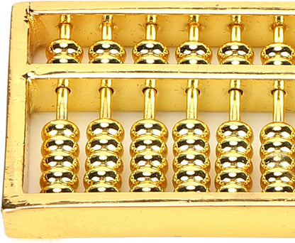 GLOGLOW Chinese Ancient Abacus, 1.8x1in Mini Brass Abacus 9 Gears Chinese Math Calculating Tool Educational Learning Kids Adult Collection