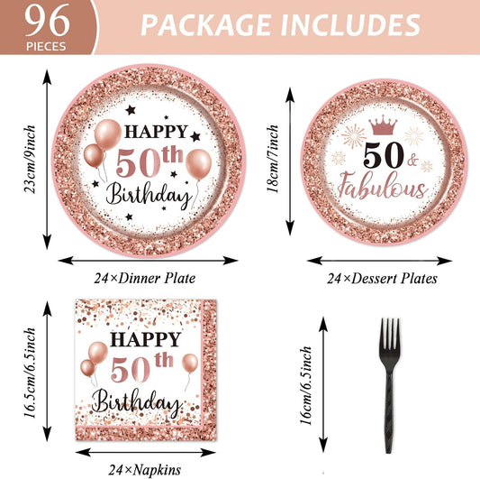 96 Pcs Science Party Plates Napkins Tableware Set Mad scientist Supplies Disposable Dinnerware Little Scientist Decoration Favors for Kids, 24 Guests - Colors B