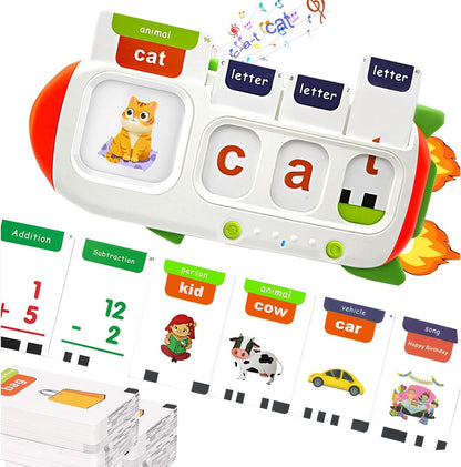 Talking Flash Cards for Toddlers 2-8,Montessori Toys for Autism,107 Sight Words,Alphabet CVC Learning Toy,Speak and Spell Phonics Games for Kindergarten,Educational Birthday Gift for Kids