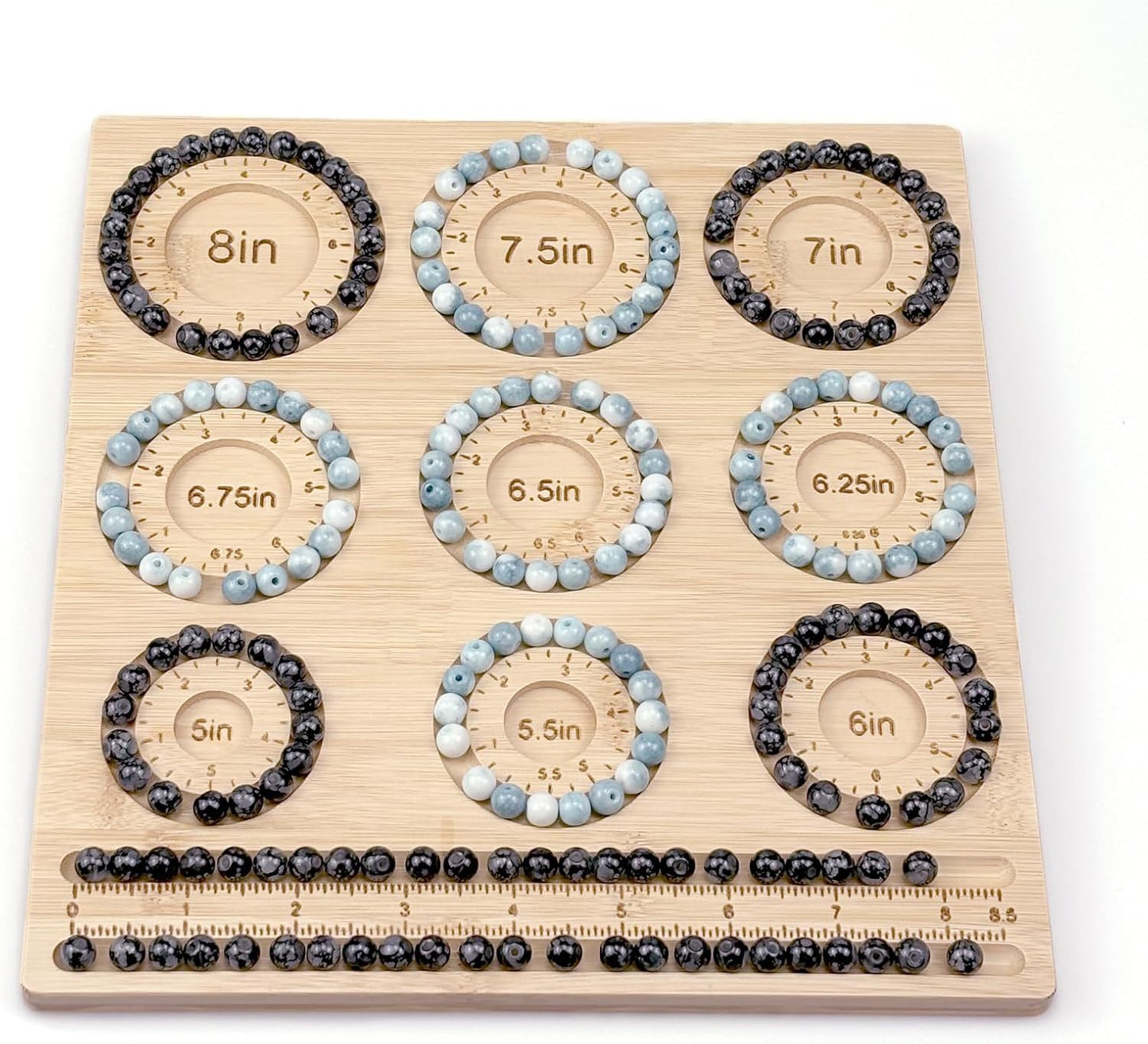 Petoysoso Bead Boards for Jewelry Making, Bamboo Beading Board for Jewelry Bracelet Making, Bracelet Bead Board, Bracelet Bead Board for Bracelet, Jewelry Making Supplies,Bead Tray 5" to 8"