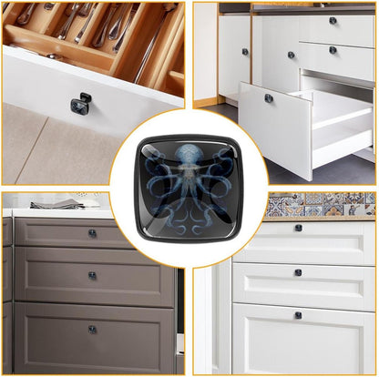 4 Pack Cabinet Knobs Drawer Pulls, 30mm Round ABS Glass Drawer Hardware Growing Butterfly Cabinet Handles with Screws for Dressers Kitchens Cupboard