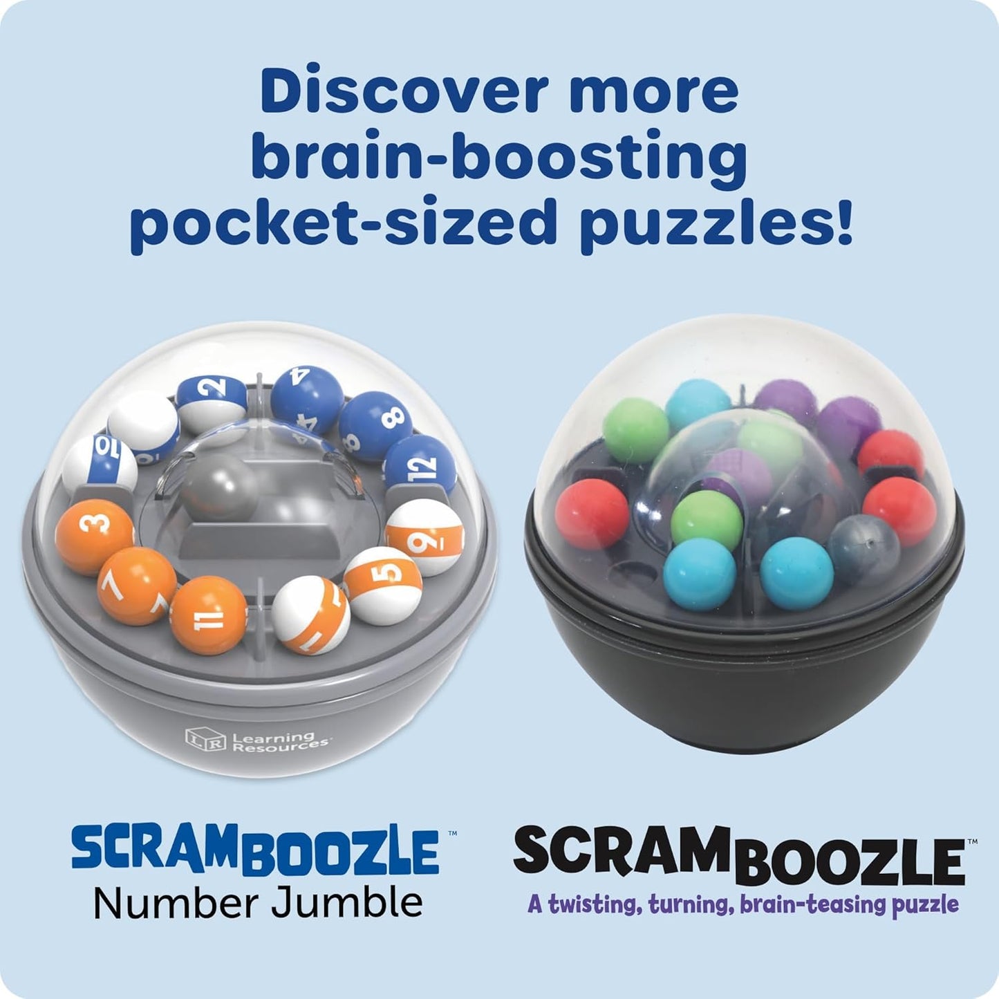 Learning Resources Scramboozle Number Jumble - 3D Brain Teasers for Kids and Adults, Puzzles for Teens, Critical Thinking and Problem Solving Game, Travel Toy, Fidget Toys, Gifts for Boys and Girls