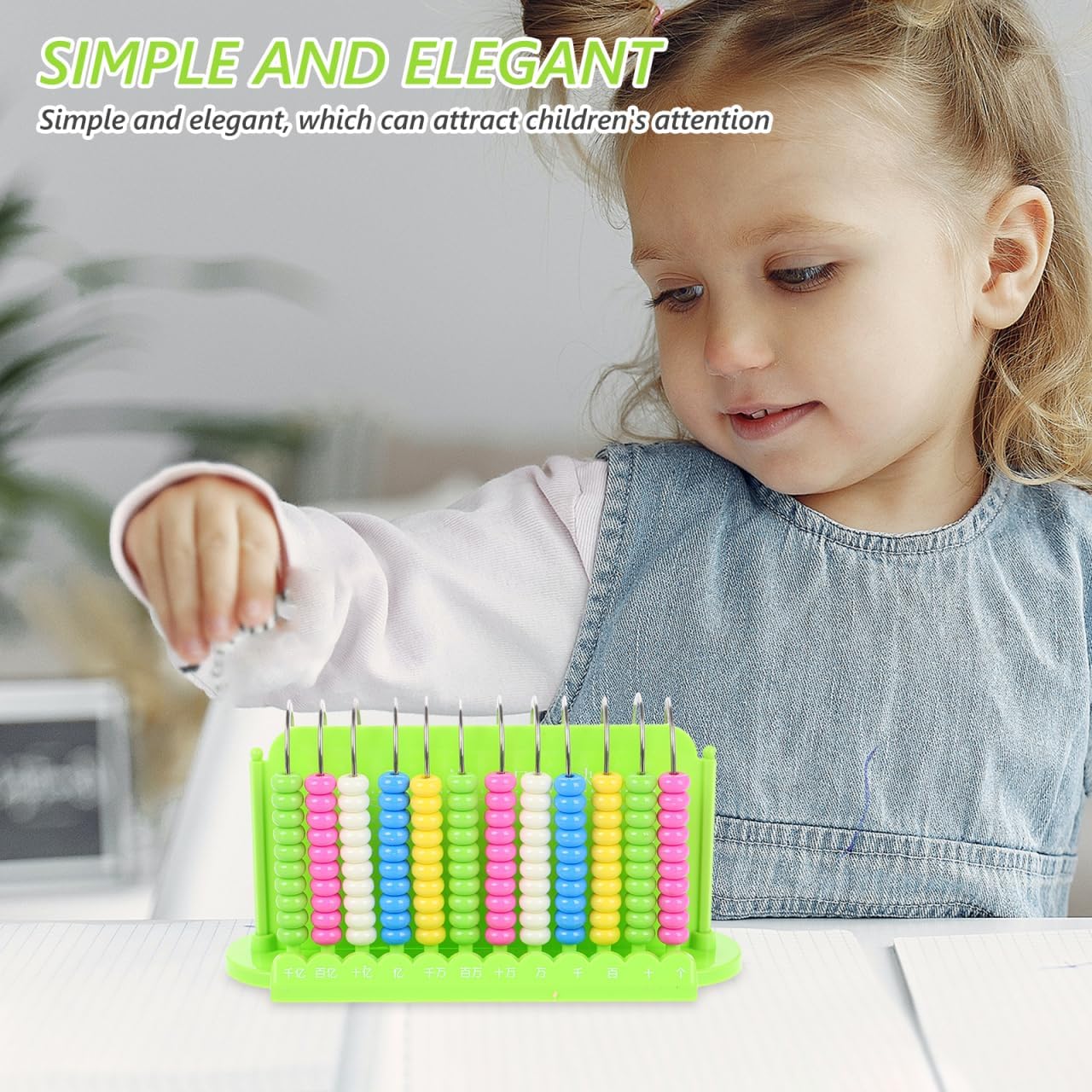 Toddmomy Kids 12 Rods Abacus for Math Learning Lightweight Portable Educational Bead Counting Tool Early Development Arithmetic Toy