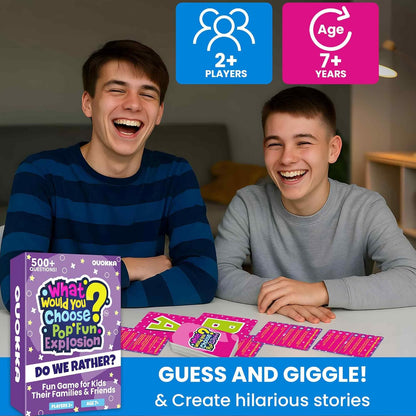 QUOKKA Board Games for Kids 8-12 – Family Games for Kids and Adults – What Would You Choose – 500+ Questions – Original Edition – Fun Card Game for Family Night