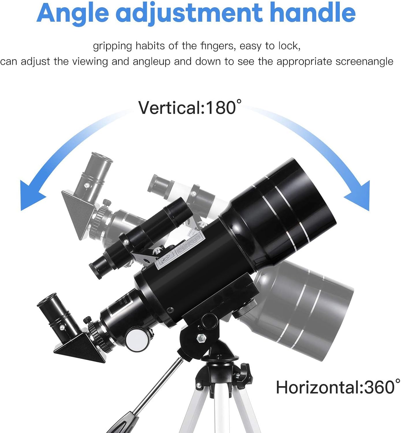 Telescope for Kids & Adults, 70mm Aperture 300mm Telescopes for Astronomy Beginners, 15X-150X Magnification Portable Refractor Telescope with Adjustable Tripod, Phone Adapter