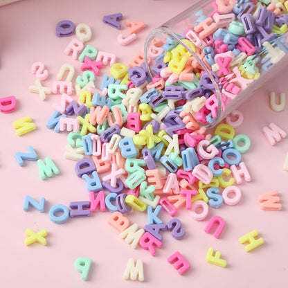Augshy 400Pcs Large Letter Beads, Macaroon Hollow Letter Beads Plastic A-Z Mixed Alphabet Shape Bead for Jewelry Making Bracelets Necklaces Key Chains Shoelaces Crafts Party Decor(9 x 12 mm)
