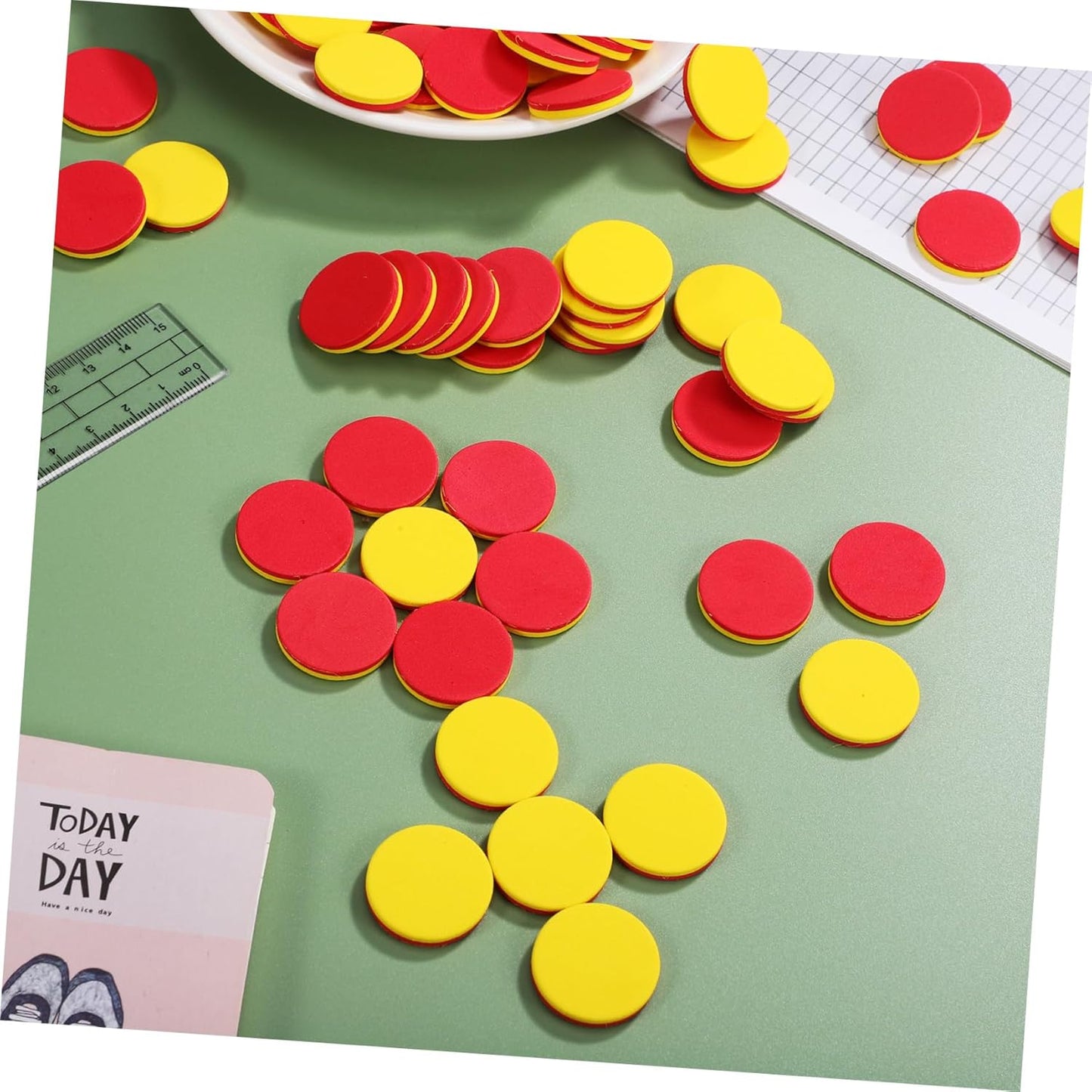 BESPORTBLE 2sets Discs Math Learning Counters Math Addition Math Counters Counting Blocks for Counting Blocks for Math Tokens Color Counting Chips 100pcs*2