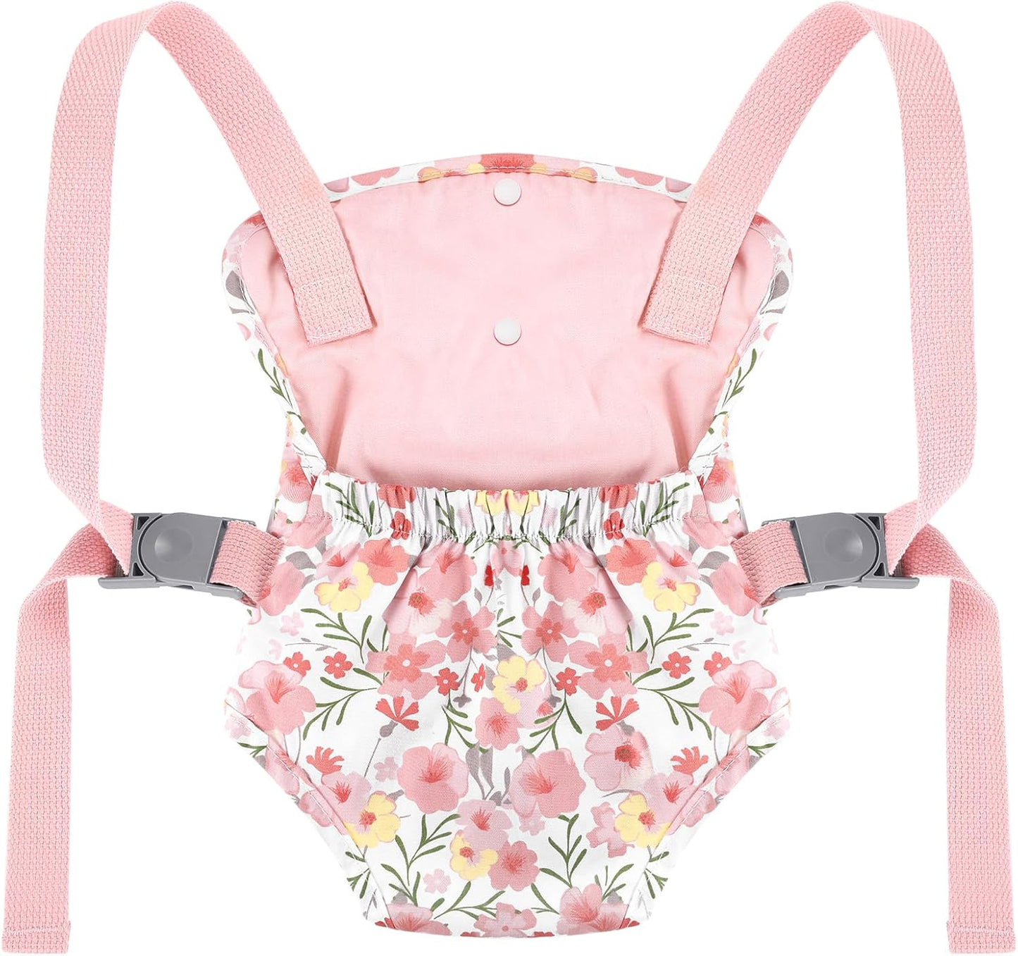 GAGAKU Baby Doll Carrier for Little Girls, Reborn Doll Accessories for Toddlers 3+ Years Old, Kids Toy Baby Dolls Sling Carrier - Pink - Moonflower