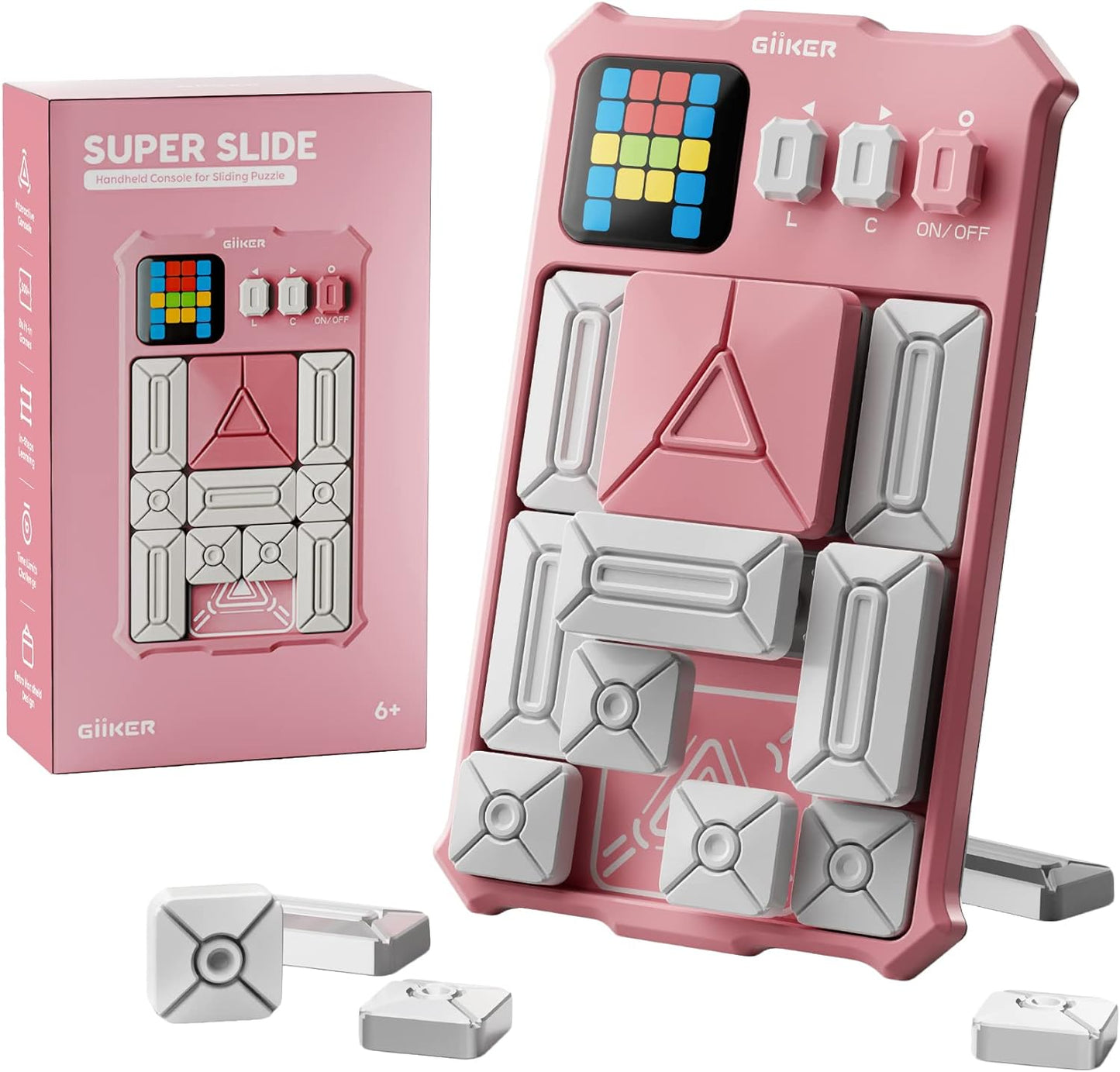GiiKER Super Slide Puzzle Games, Original 500+ Challenges Brain Teaser Puzzle, Toys for Kids Teens, Travel Games Birthday Stocking Stuffers for Boys Girls, Activities for Road Trips