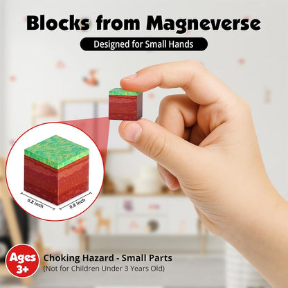 Magneverse 200 PCS 0.8in Magnetic Blocks - Magnet Toys for Kids, Magnetic Building Blocks Cubes, Stacking Magnets, School STEM Toys Birthday Gifts for Boys and Girls Age 3+ Years Old (Theme: Portal)