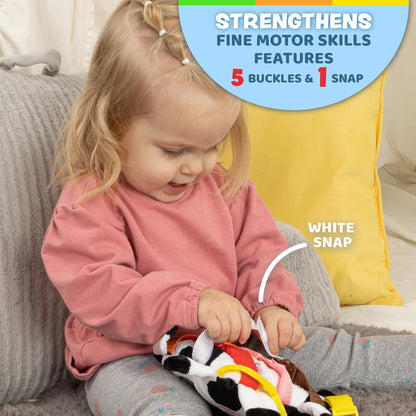 Buckle Toys - BokBok Chicken - Learning Activity Toddler Plane Travel Essential Toy - Develop Motor Skills and Problem Solving