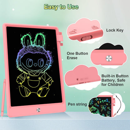 12.9 Inch LCD Writing Tablet for Kids, Colorful Toddler Doodle Board - Erasable Drawing Pad, Educational Learning Toy for Ages 3-8 - Valentine's Day Christmas Birthday Gifts (12.9 Inch, Blue)