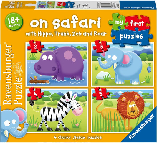 Ravensburger My First Puzzle: On Safari (2: 3: 4 & 5 Piece) Jigsaw Puzzle for Kids - Every Piece is Unique, Pieces Fit Together Perfectly