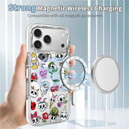 for iPhone 17 Pro Max Case [Compatible with Magsafe],Girls Women Clear Magnetic Case Silicone Shockproof Protective Cover with Pattern Colorful Motivational Letters