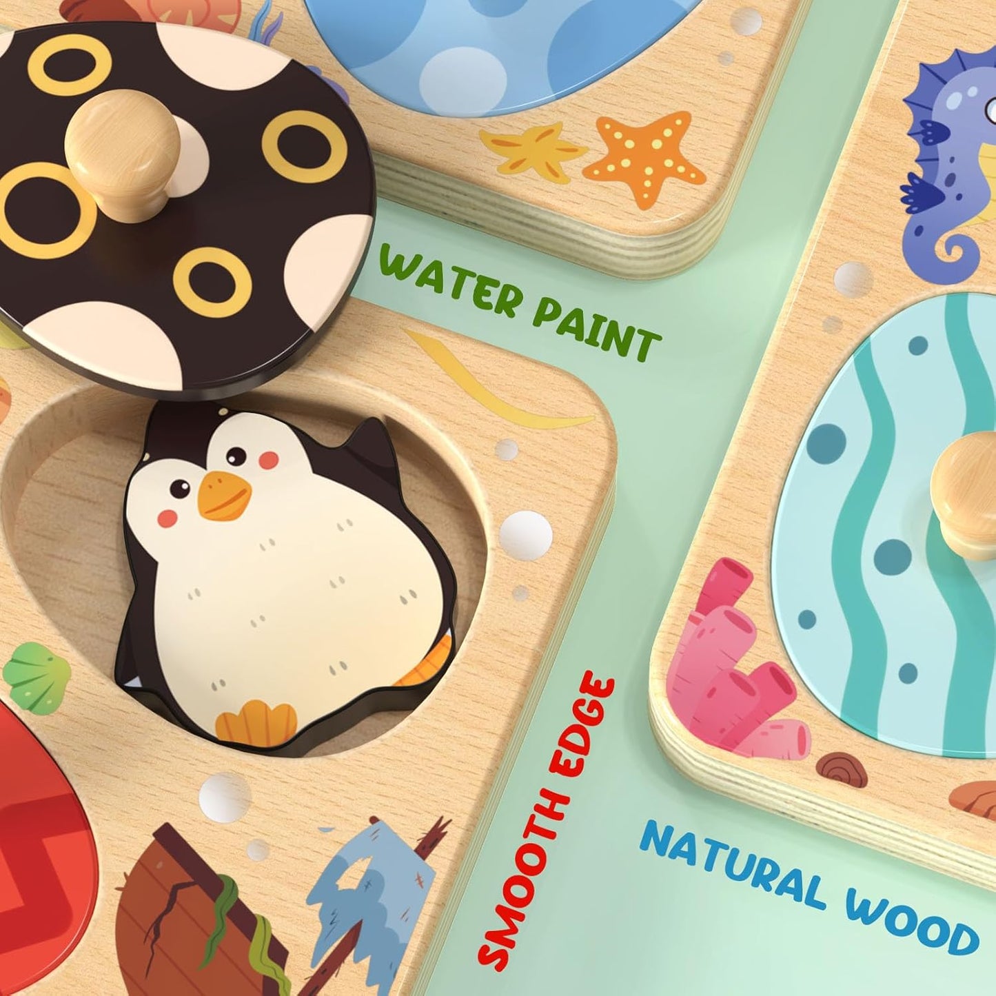 Zeoddler Easter Wooden Puzzles for Toddlers, 8 Pcs Farm Animal Matching Egg Puzzle, Montessori Toys for Boy Girl Birthday Gifts, Preschool Learning Activities & Educational Toys for Boys, Girls