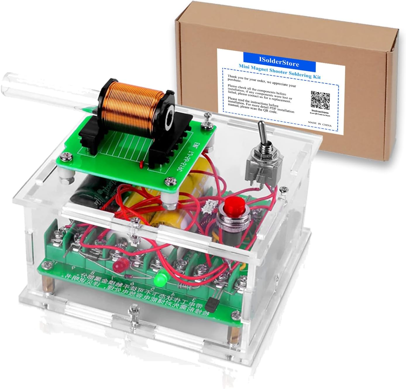 Soldering Practice Kit Projects DIY Toys Electric Magnetic Transmitter Educational Electronics Kit Mini DIY Shooting Game Fun Soldering Project