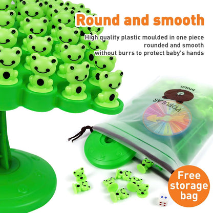kykake Frog Balance Game Toys,Balance Game Tree Two-Player Parent-Child Interactive Family Tabletop Puzzle Montessori Toy,Frogs Board for Kids and Adults (Frog)