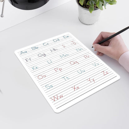 48pcs Dry Erase Board with Lines Handwriting Practice Letter Alphabet Tracing Thickened Whiteboard Must Haves Double Sided Teacher Tool Portable Drawing12 x 9"