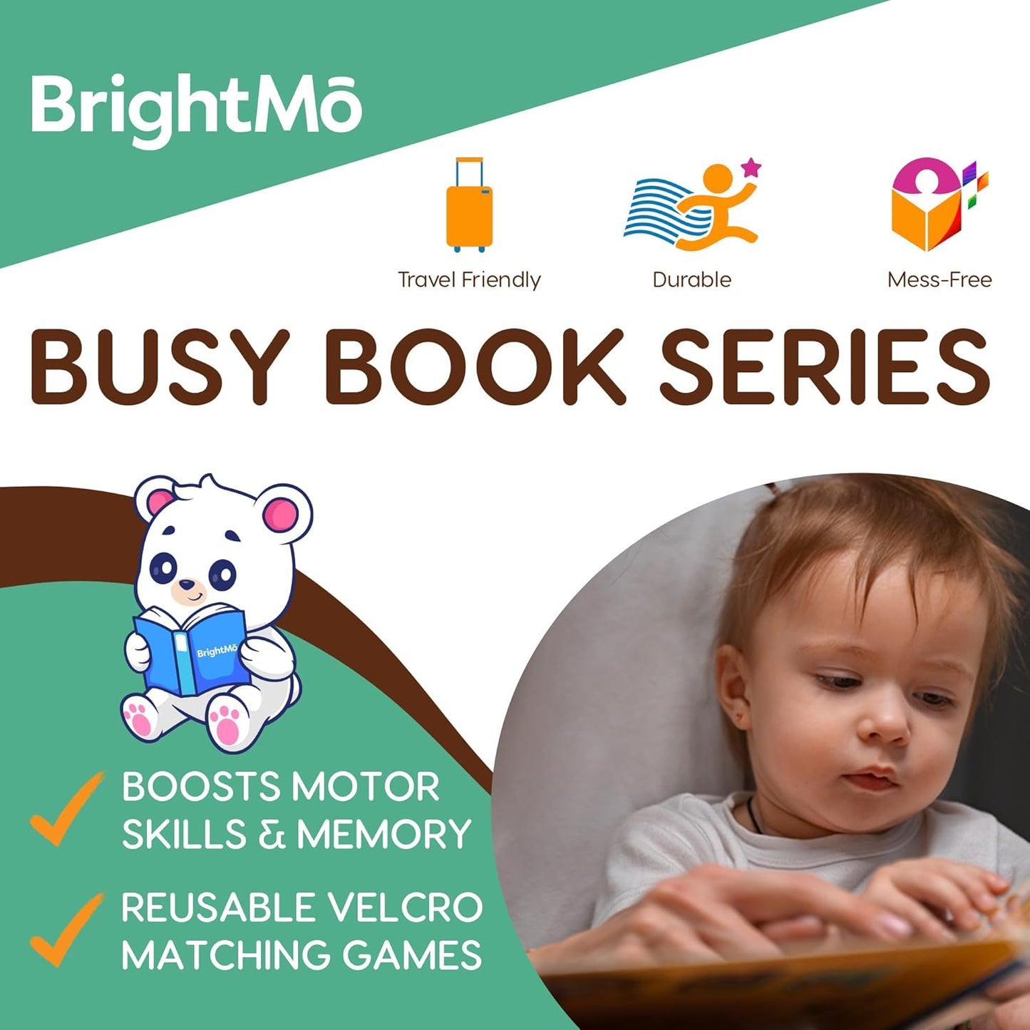 Montessori Busy Book Set (4-in-1) – Preschool Learning Activities for Ages 3+, Fine Motor Skills, Travel Activity Kit, Dinosaur Farm Ocean Animal Themes