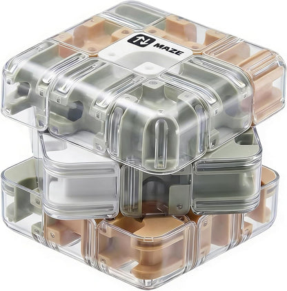3D Maze Cube Puzzle Toy for Kids & Adults, Transparent Smart Brain Teaser Magic Cube Game, Educational STEM Fidget Toy, Stress Relief Gift for Boys Girls Ages 6-12