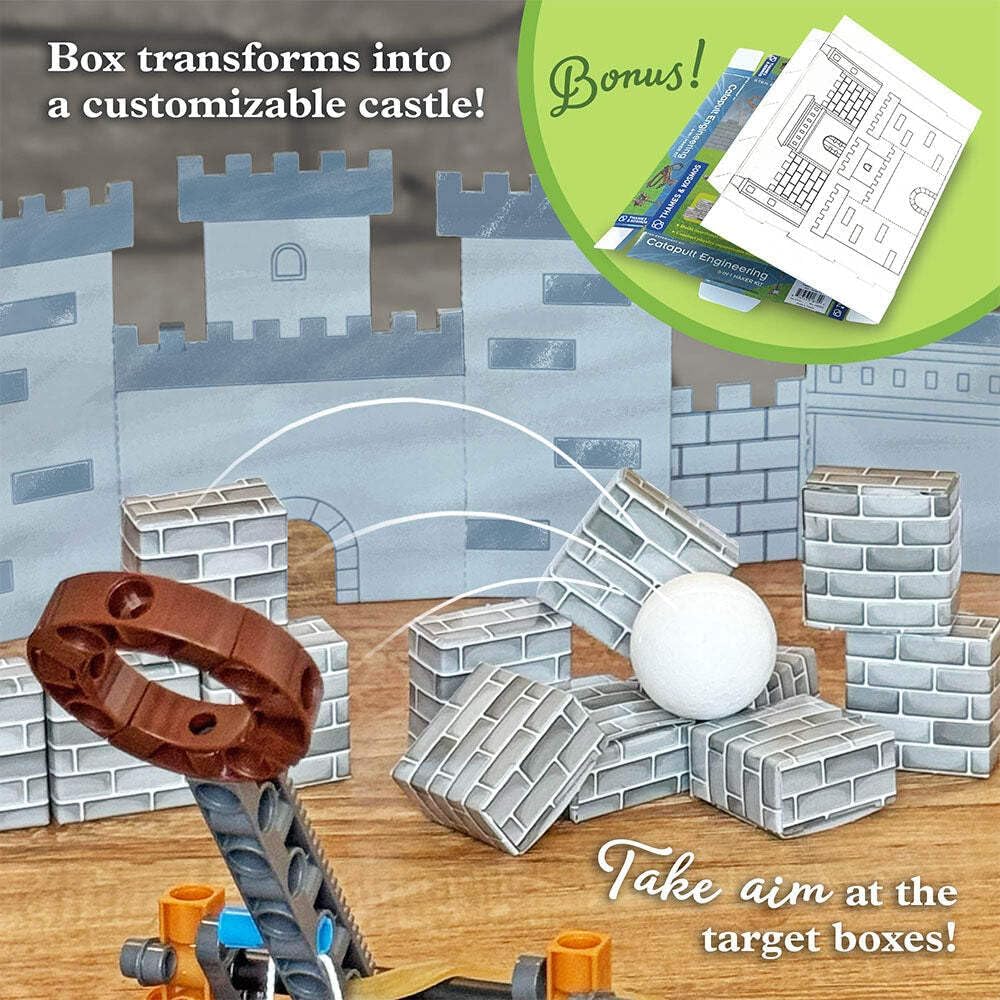 Thames & Kosmos Catapult Engineering STEM Maker Kit, Build 6 Models of Unique Medieval Machines, Explore Mechanical Physics, Includes Safe Foam Balls & Soft-Tipped Projectiles, Suitable for Ages 8+
