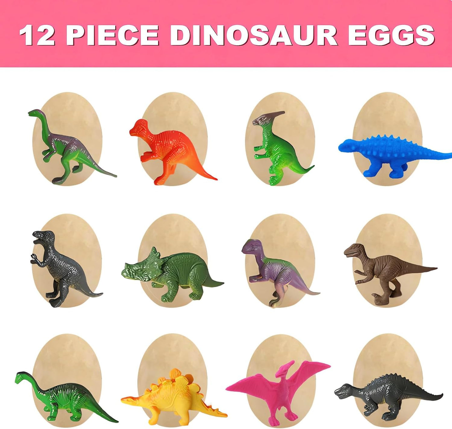 Dino Eggs Dig Kit, 12 Pack Dinosaur Eggs Excavation Science Experiments Kits for Kids 4-12, Dinosaur Toys for 3 4 5 6 7 8 9 10 Year Old Boys Girls