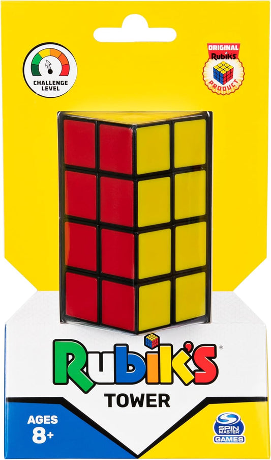 Rubik’s Cube, Tower 2x2x4 Complex Problem-Solving Brain Teaser, Classic Color-Matching Puzzle, Fidget Toy, Sensory Puzzle for Adults, Teens, Kids, Ages 8 & Up