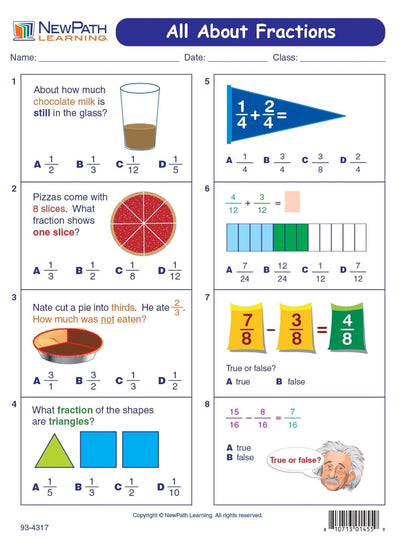 NewPath Learning Fraction Tiles Activity Kit, Grades 3 to 5