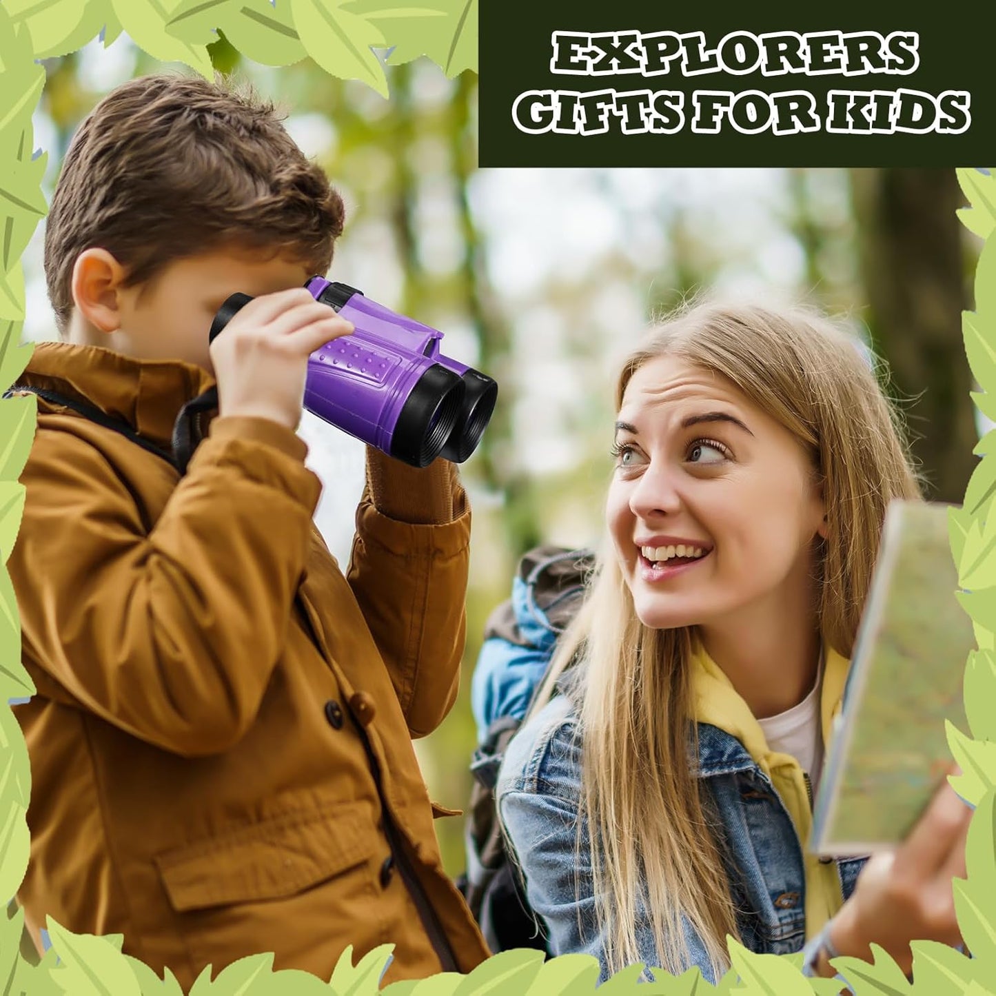 Libima 24 Pcs Binoculars Bulk Educational Compact Binoculars with Neck String Telescope for Learning Bird Watching Camping Hiking Travel Safaris Birthday Gifts(Green)