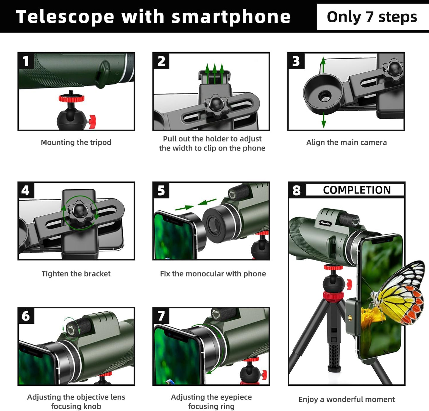 16X52 Monocular, Birthday Gifts for Men Dad Husband Him, Telescope High Powered for Adults, 2023 Power Prism Compact Monoculars for Adults Kids, Gadgets for Men, Valentines Gifts Ideas