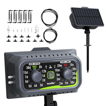 RAINPOINT Easy-Setup Solar,Rechargeable,USB-C Powered Automatic Drip Irrigation Kit System for Garden Outdoor/Indoor,Plant Waterer Device Balcony Patio Grow Tent Greenhouse Indoor Water 10-20 Plants
