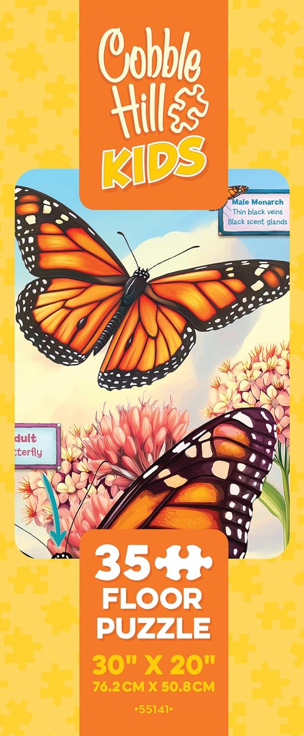 Cobble Hill Kids 35 Piece Floor Puzzle - Life Cycle of a Monarch - for Ages 3 and up