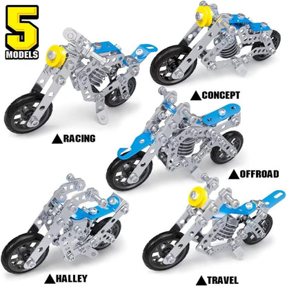 Ferthor Fun 7 in 1 STEM Toys,Creative Set for Boys Age 8-12,Learning Engineering Kids Building Blocks Model Kits,Metal Construction Toys for Kids 8 9 10 11 12+ Year Old(180PCS No Motor)