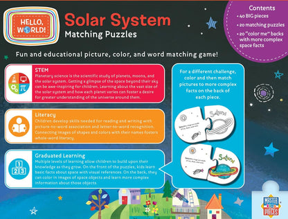 MasterPieces Hello, World - Solar System Matching Puzzle - Educational Game - Kids