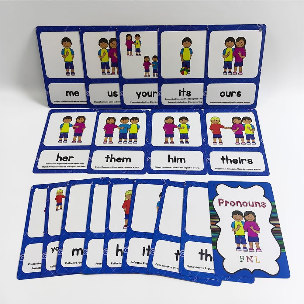 Lilias Irregular Past Tense Verbs English Grammar Double-Side Learning Flash Cards - 24 Card Set for Homeschool, Preschool, Primary School, ESL, Autism, Vocabulary Building