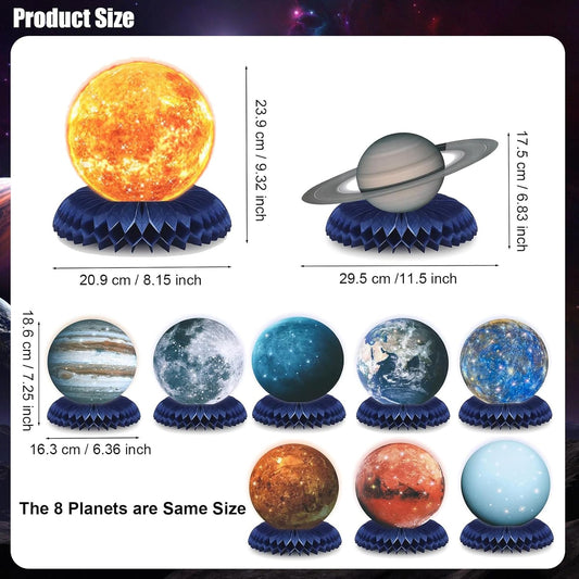 Space Theme Party Decorations Solar System Planets Honeycomb Centerpieces for Tables - 10 Piece Galaxy Planets Space Models for Outer Space Party Decoration Supplies, Astronomy Education