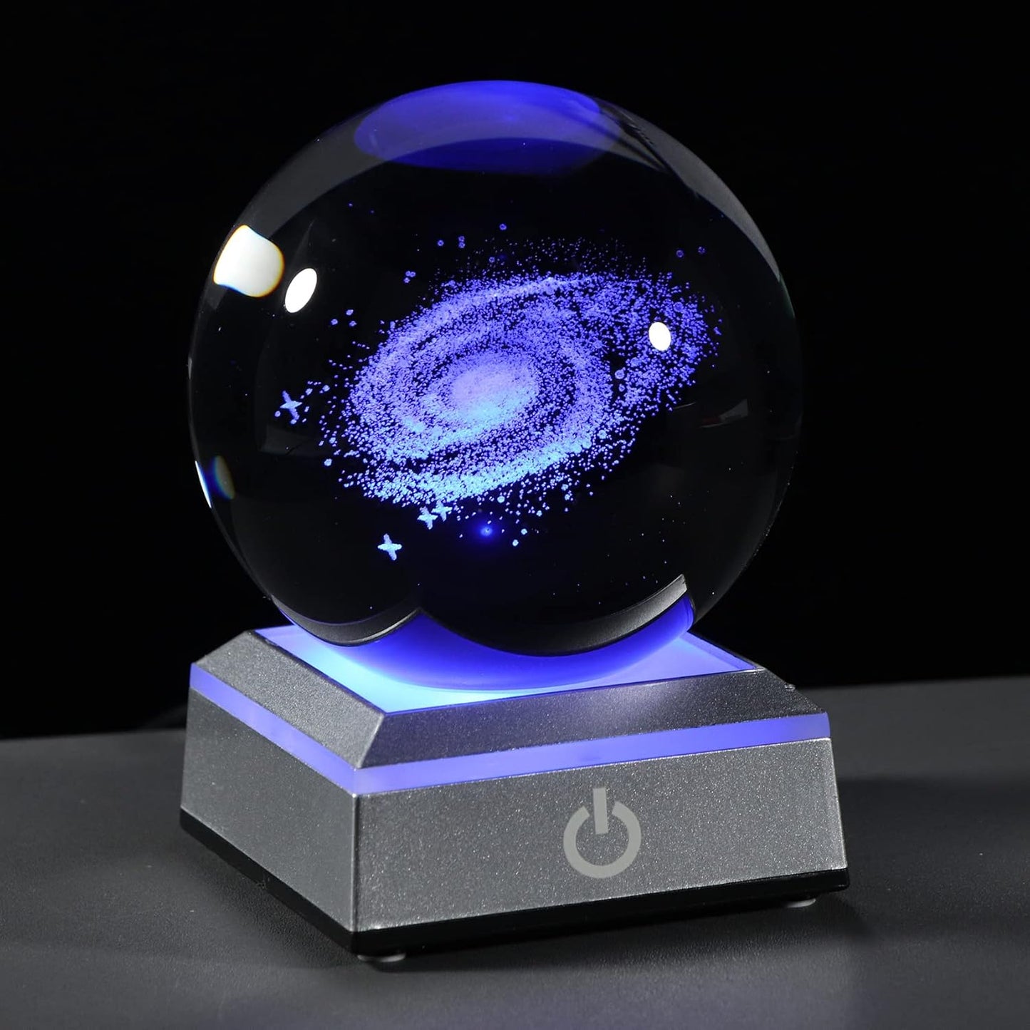 3d Solar System Model Crystal Ball 80mm 3.15inch - Outer Space Astronomy Gifts Room Decor Crystal Sphere Unique Gifts For Men Him Best Birthday Dad Physics Science Teacher Night Light Planet Lamp