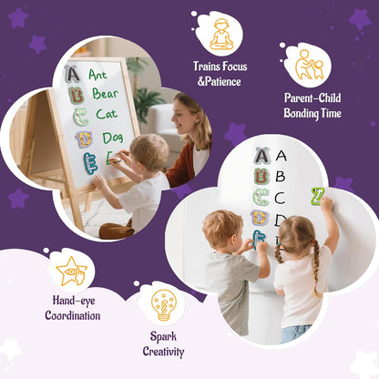 26 Pieces Large Magnetic Letters for Fridge, Capital A-Z Alphabet Magnets for Toddlers 1-3, Large Magnetic Letters for Fridge & Whiteboard, Alphabet Magnets for Toddlers 1-3