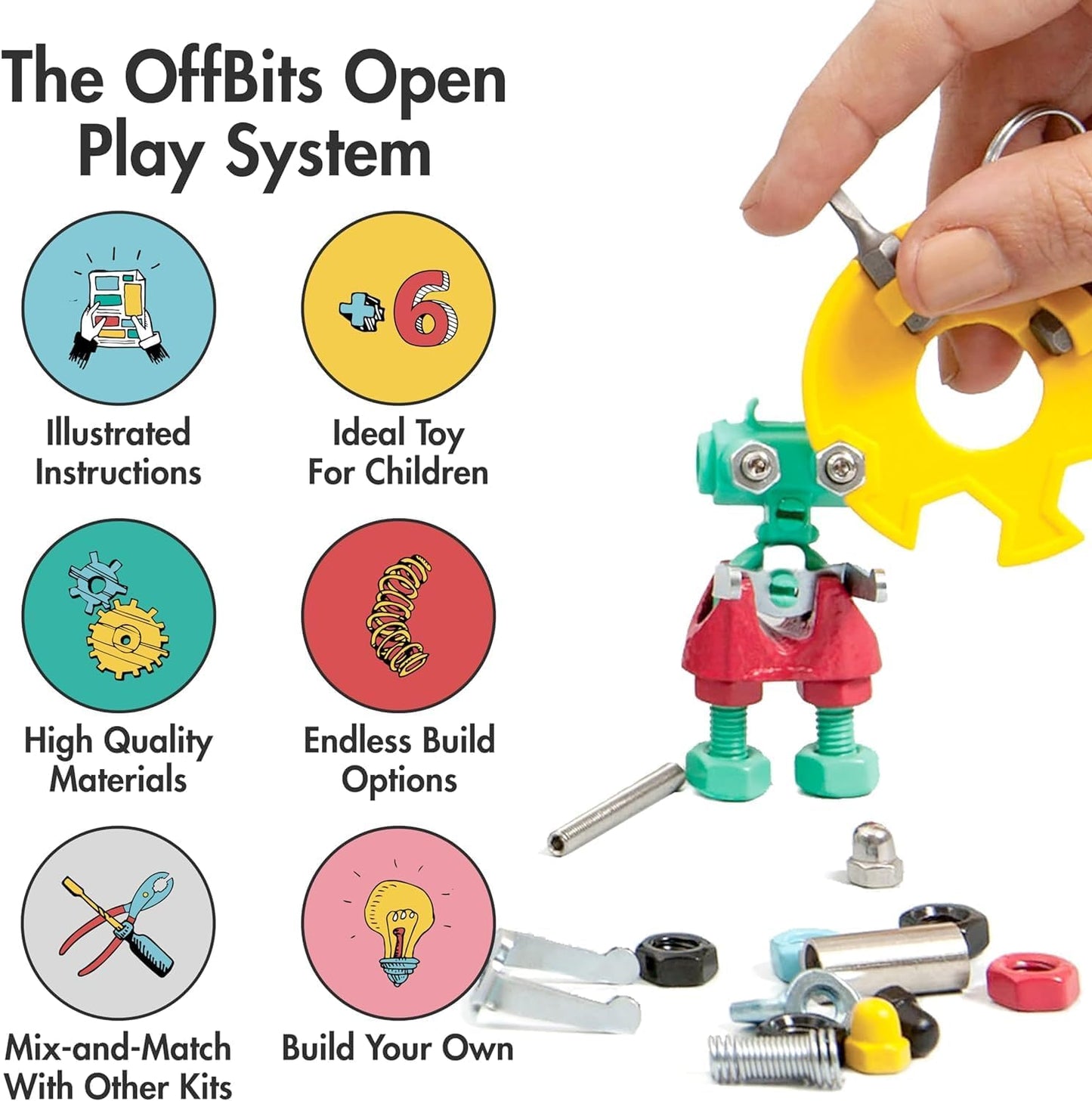 The Off Bits Space Mission Educational Build Your Own Robot Toy, Stem Building Toys for Boys and Girls, Valentine Birthday Gift for Kids Montessori Play Kit, Steam Toys for Kids Ages 6 7 8 9+