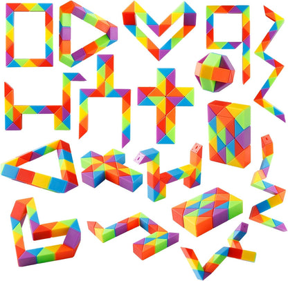 Yeetec Fidget Snake Cube Kids Party Favors Rainbow Twist Puzzle Toy for Christmas Stocking Stuffers Party Bag Fillers and Supplies School Prize Toys and Gifts (30)