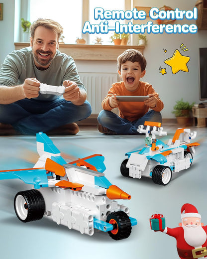 Robot Building Kits for Kids, Stem Toys for Boys Age 8-12, APP & Remote Control Educational Coding Building Sets, Programmable Robot for Kids, Rechargeable Robotic Kit Gifts for Girls Boys
